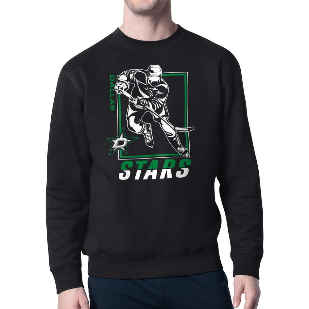 Dallas Stars Starter Player Grid Fleece Pullover Sweatshirt Black