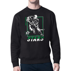 Dallas Stars Starter Player Grid Fleece Pullover Sweatshirt Black