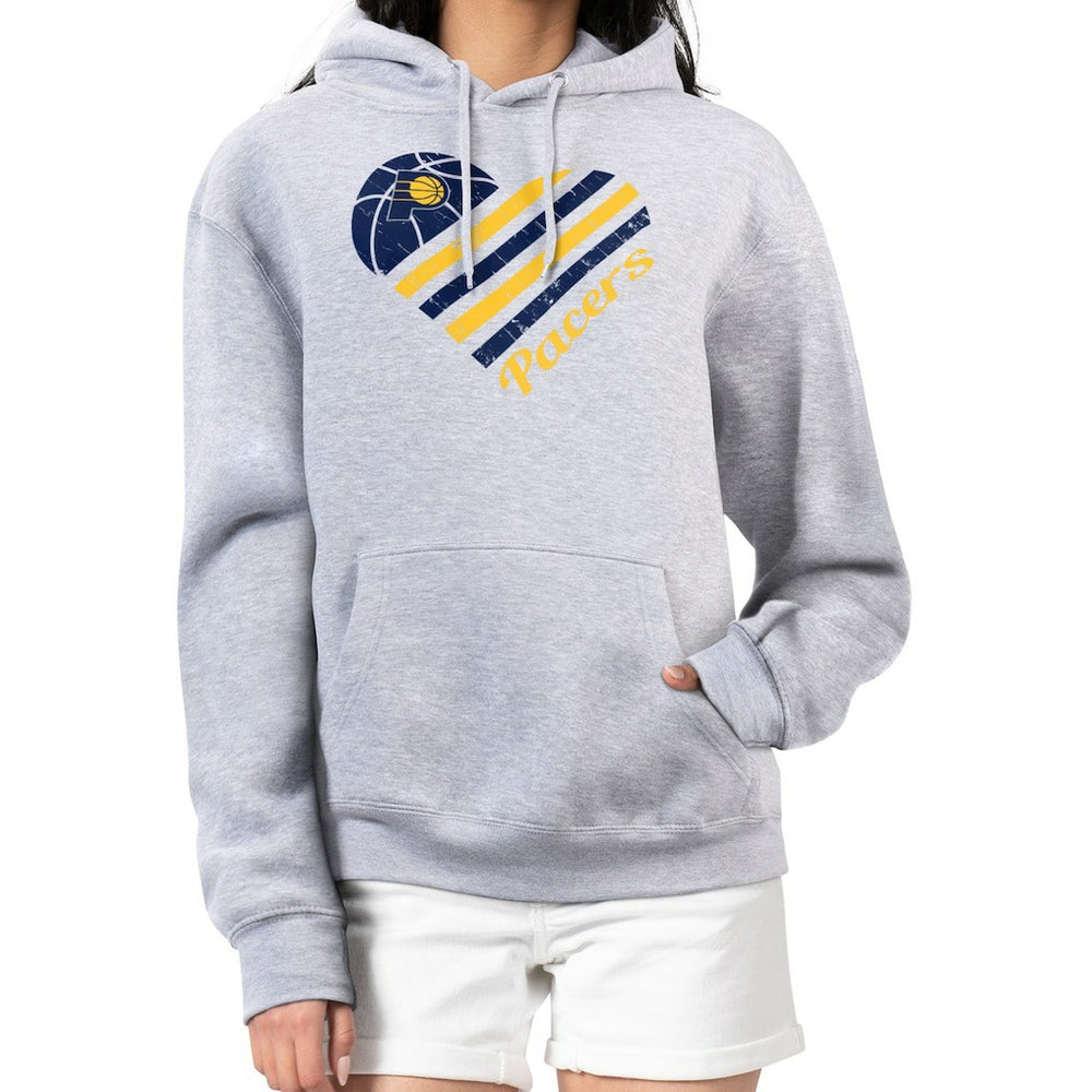 Indiana Pacers G-III 4Her by Carl Banks Women's Heart Pullover Hoodie - Heather Gray discount