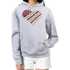 Cleveland Cavaliers G-III 4Her by Carl Banks Women's Heart Pullover Hoodie - Heather Gray outlet
