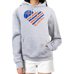 New York Knicks G-III 4Her by Carl Banks Women's Heart Pullover Hoodie - Heather Gray sale
