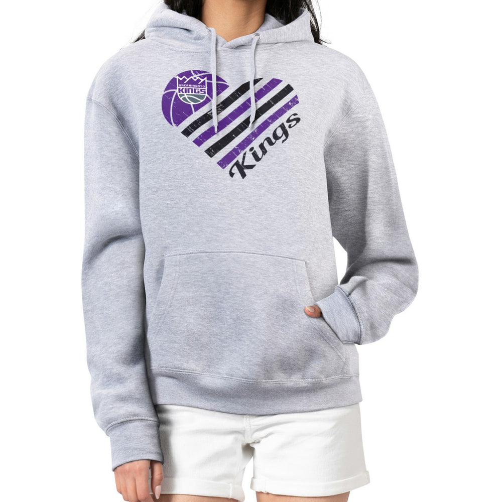 Sacramento Kings G-III 4Her by Carl Banks Women's Heart Pullover Hoodie - Heather Gray discount