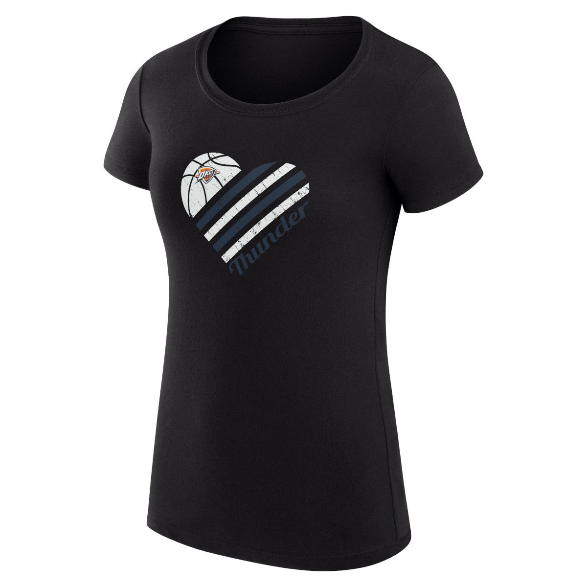Oklahoma City Thunder G-III 4Her by Carl Banks Women's Super-Slim Fit Lightweight Heart T-Shirt - Black on sale