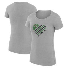 Boston Celtics G-III 4Her by Carl Banks Women's Super-Slim Fit Lightweight Heart T-Shirt - Heather Gray on sale
