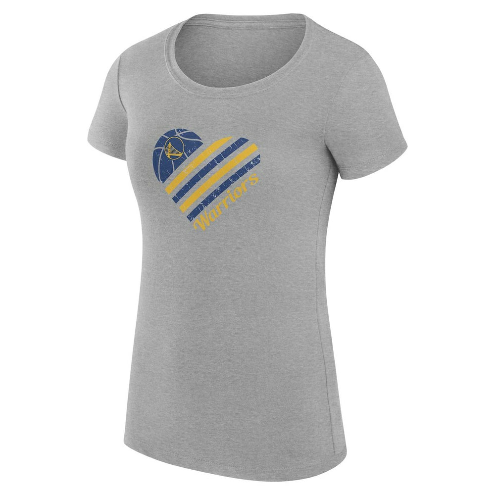Golden State Warriors G-III 4Her by Carl Banks Women's Super-Slim Fit Lightweight Heart T-Shirt sale - Heather Gray online