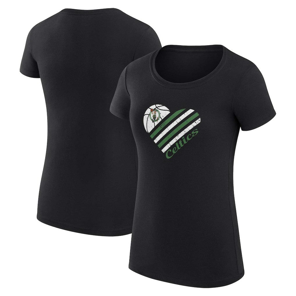 Boston Celtics G-III 4Her by Carl Banks Women's Super-Slim Fit Lightweight Heart T-Shirt - Black shop