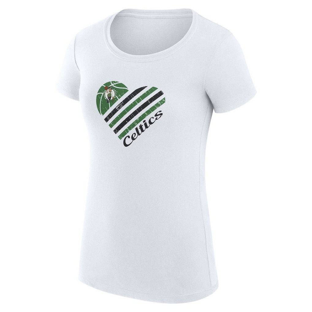 Boston Celtics G-III 4Her by Carl Banks Women's Super-Slim Fit Lightweight Heart T-Shirt - White online