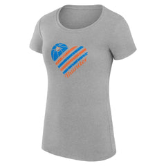 Oklahoma City Thunder G-III 4Her by Carl Banks Women's Super-Slim Fit Lightweight Heart T-Shirt - Heather Gray shop