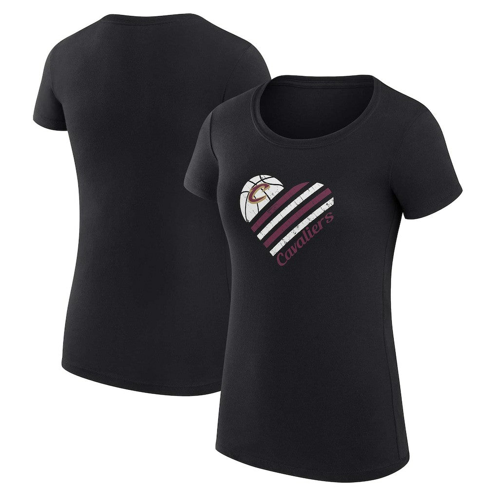 Cleveland Cavaliers G-III 4Her by Carl Banks Women's Super-Slim Fit Lightweight Heart T-Shirt sale - Black cheap