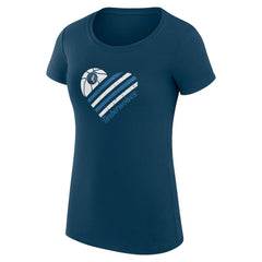 Minnesota Timberwolves G-III 4Her by Carl Banks Women's Super-Slim Fit Lightweight Heart T-Shirt - Navy discount