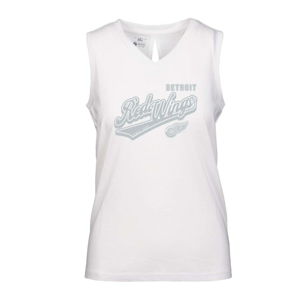 Detroit Red Wings Levelwear Women's Paisley Sweep V-Neck Tank Top White
