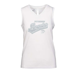 Pittsburgh Penguins Levelwear Women's Paisley Sweep V-Neck Tank Top White
