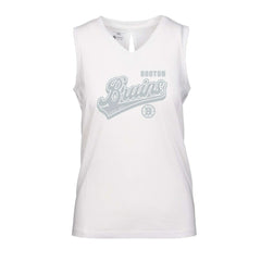 Boston Bruins Levelwear Women's Paisley Sweep V-Neck Tank Top White