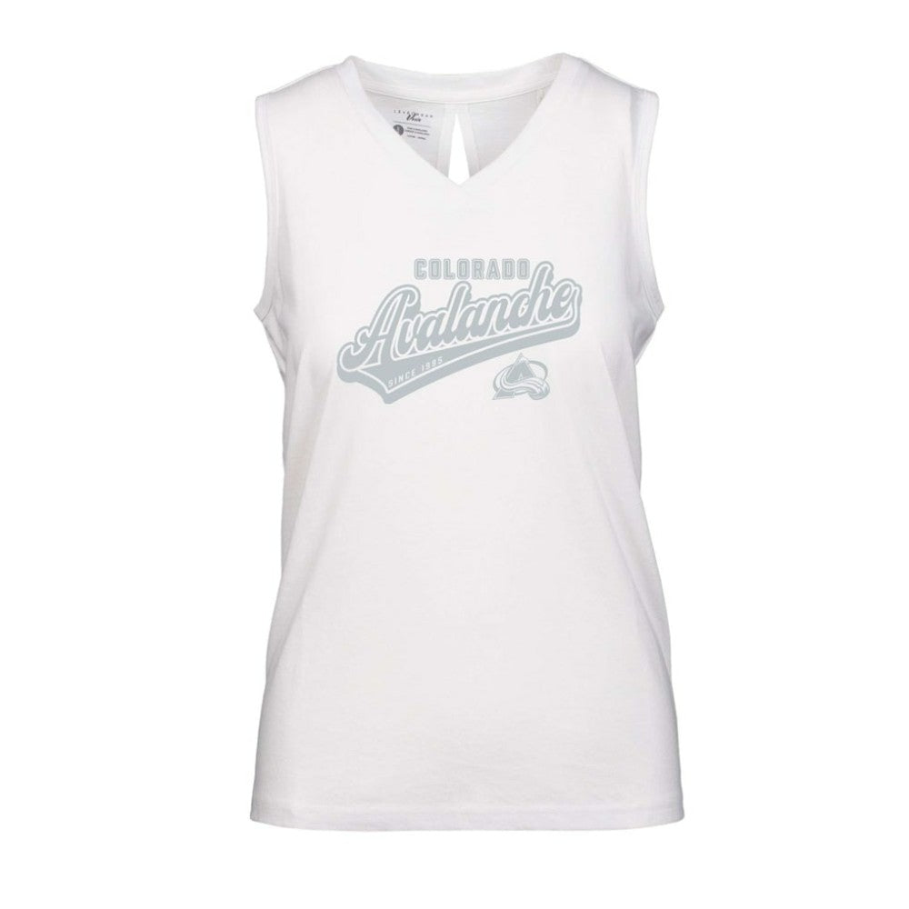 Colorado Avalanche Levelwear Women's Paisley Sweep V-Neck Tank Top White