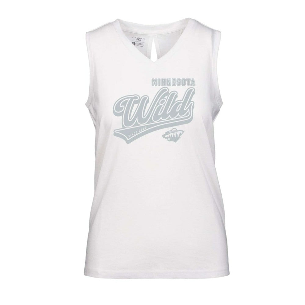 Minnesota Wild Levelwear Women's Paisley Sweep V-Neck Tank Top White