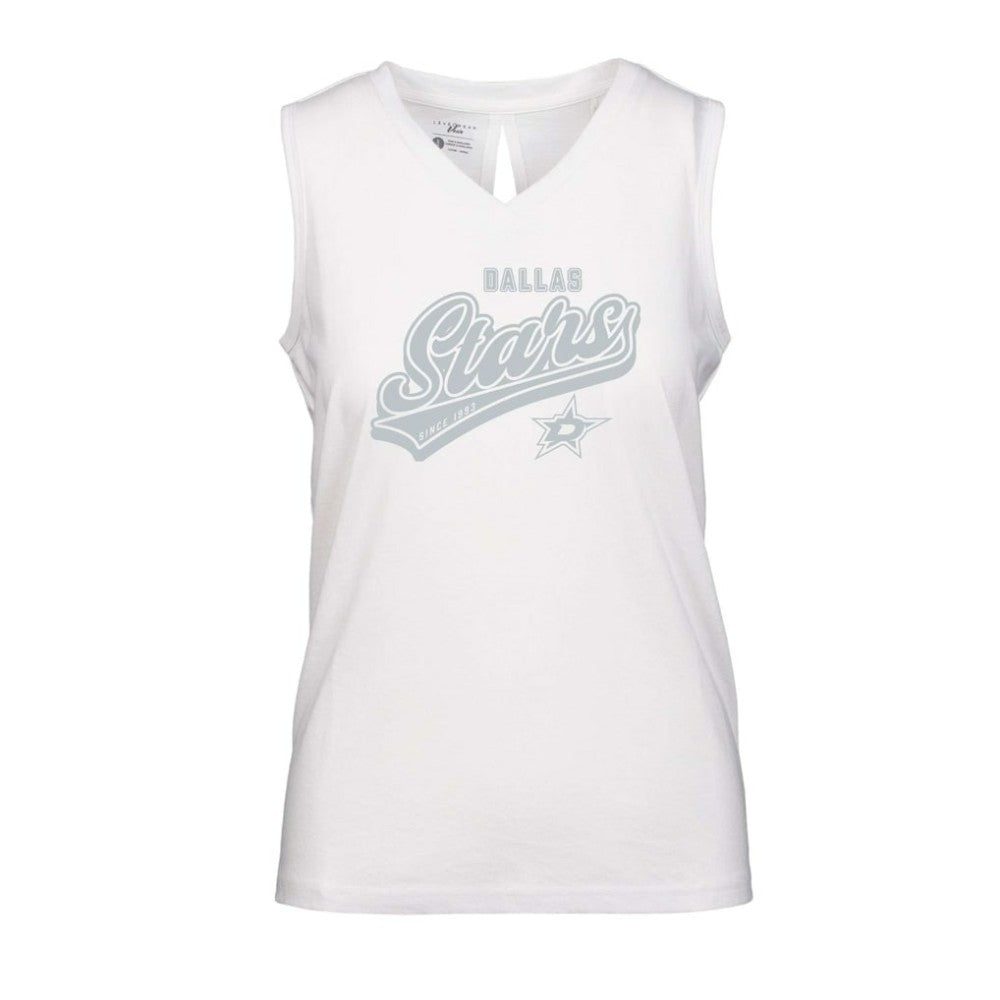 Dallas Stars Levelwear Women's Paisley Sweep V-Neck Tank Top White