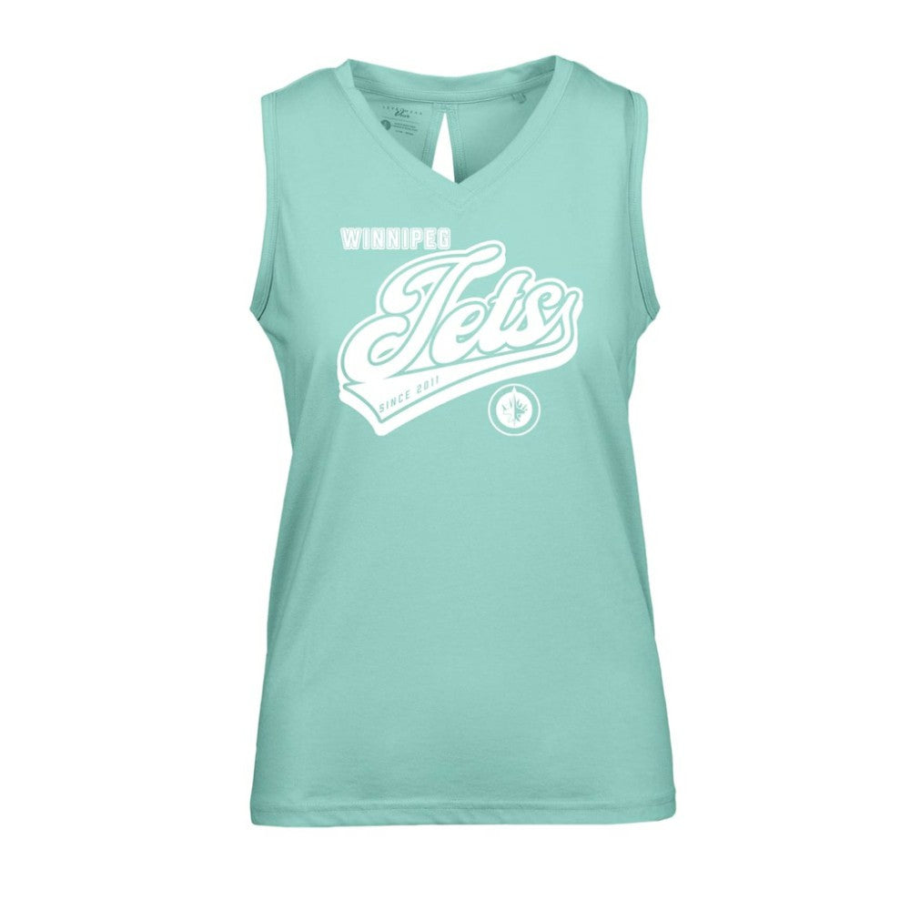 Winnipeg Jets Levelwear Women's Paisley Sweep V-Neck Tank Top Mint