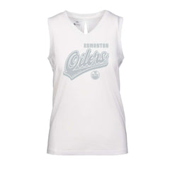 Edmonton Oilers Levelwear Women's Paisley Sweep V-Neck Tank Top White
