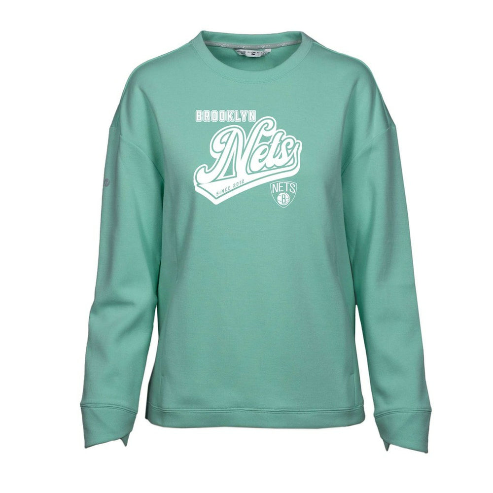 Brooklyn Nets Levelwear Women's Fiona Sweep Pullover Sweatshirt - Mint outlet