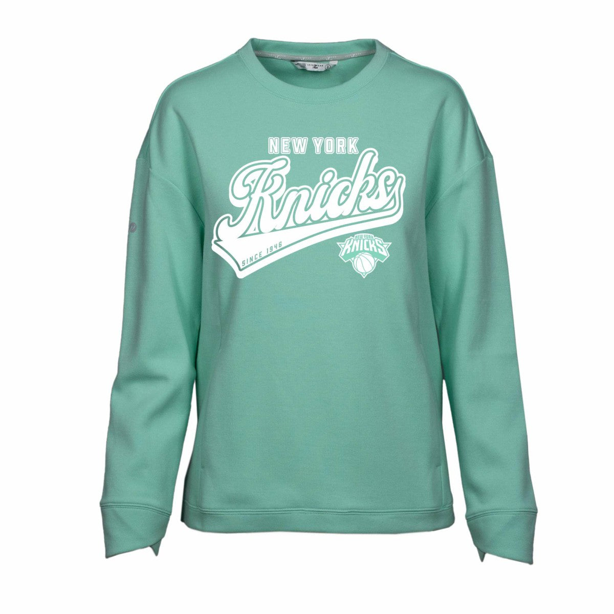 New York Knicks Levelwear Women's Fiona Sweep Pullover Sweatshirt - Mint for sale
