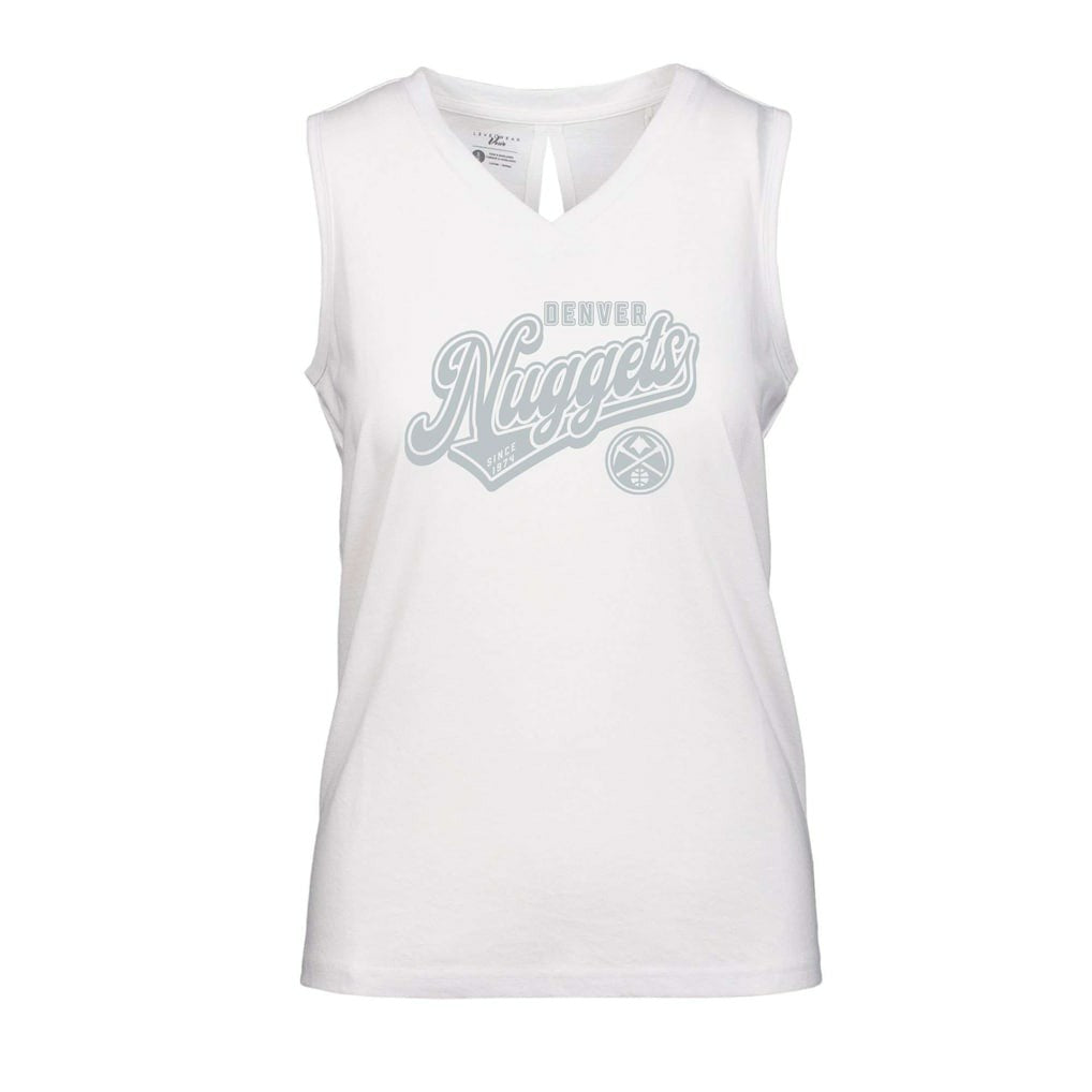 Denver Nuggets Levelwear Women's Paisley Sweep V-Neck Tank Top sale - White online