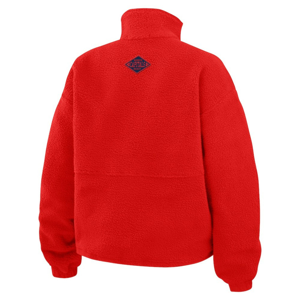 Washington Capitals WEAR by Erin Andrews Women's Polar Fleece Half-Zip Jacket Red