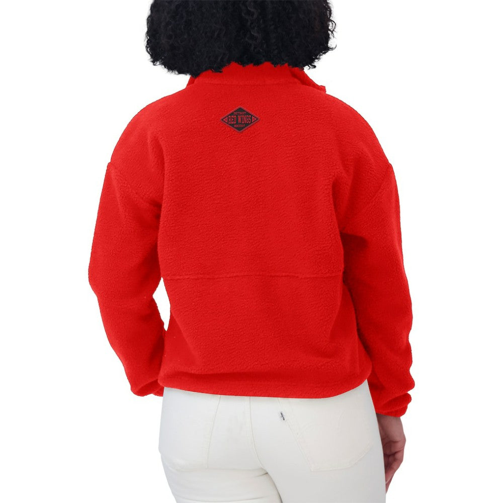 Detroit Red Wings WEAR by Erin Andrews Women's Polar Fleece Half-Zip Jacket Red