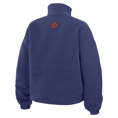 Edmonton Oilers WEAR by Erin Andrews Women's Polar Fleece Half-Zip Jacket Royal