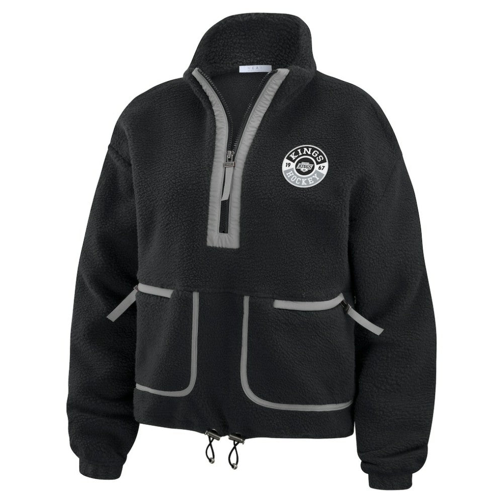 Los Angeles Kings WEAR by Erin Andrews Women's Polar Fleece Half-Zip Jacket Black