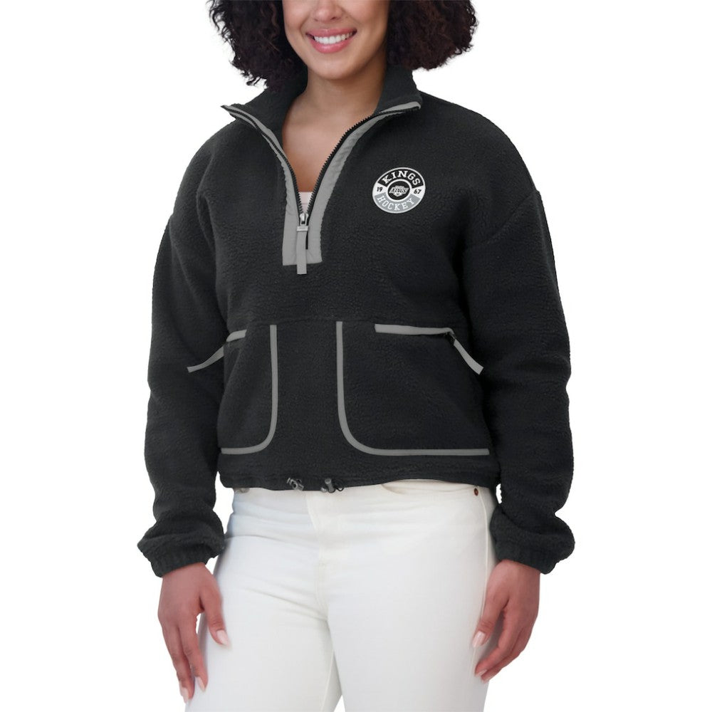 Los Angeles Kings WEAR by Erin Andrews Women's Polar Fleece Half-Zip Jacket Black