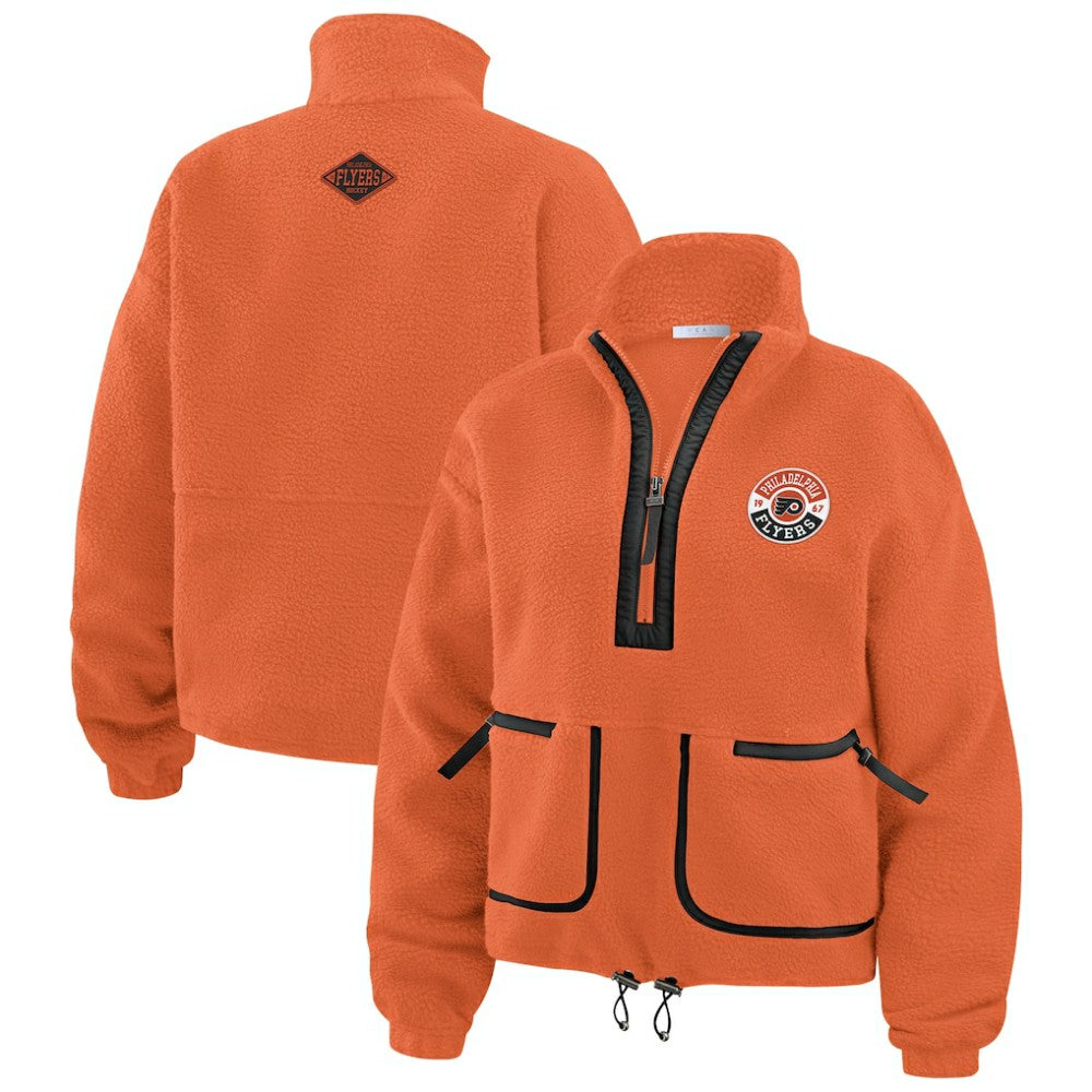 Philadelphia Flyers WEAR by Erin Andrews Women's Polar Fleece Half-Zip Jacket Orange