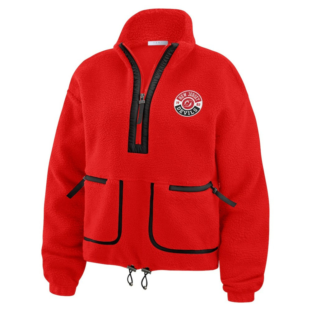 New Jersey Devils WEAR by Erin Andrews Women's Polar Fleece Half-Zip Jacket Red