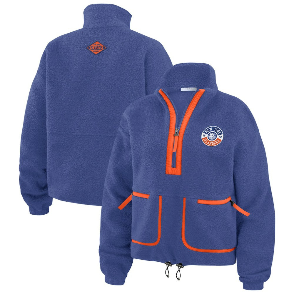 New York Islanders WEAR by Erin Andrews Women's Polar Fleece Half-Zip Jacket Royal