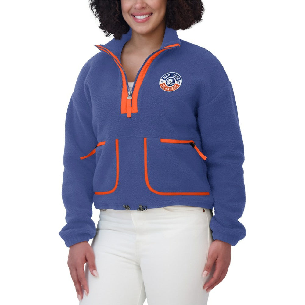 New York Islanders WEAR by Erin Andrews Women's Polar Fleece Half-Zip Jacket Royal