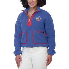 New York Rangers WEAR by Erin Andrews Women's Polar Fleece Half-Zip Jacket Blue