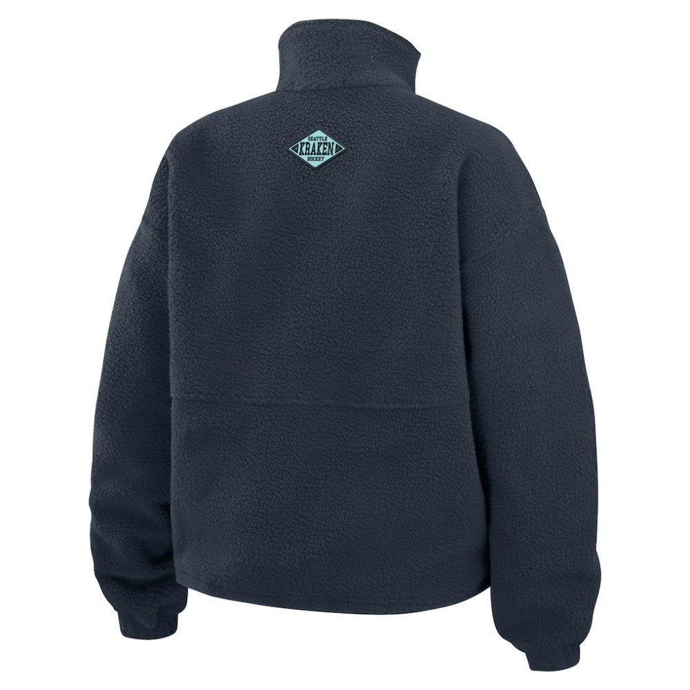 Seattle Kraken WEAR by Erin Andrews Women's Polar Fleece Half-Zip Jacket Deep Sea Blue