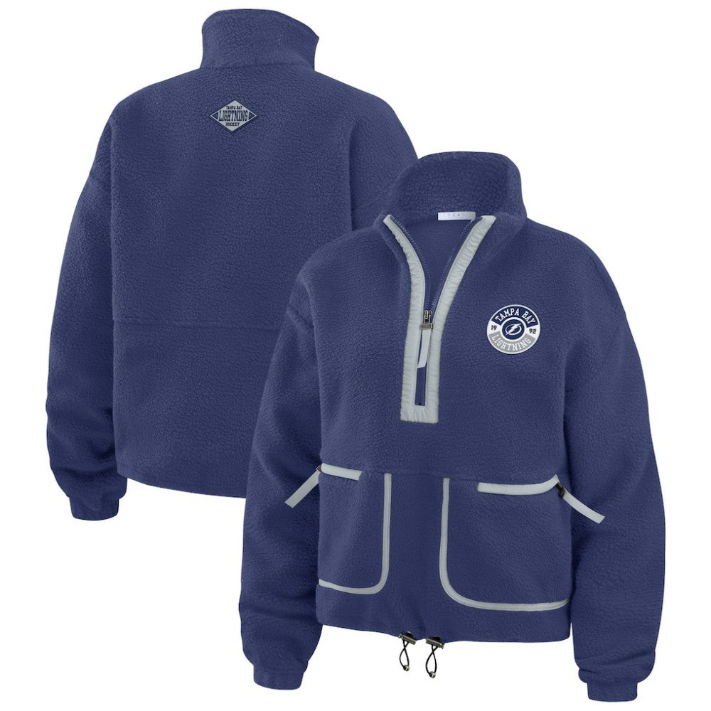 Tampa Bay Lightning WEAR by Erin Andrews Women's Polar Fleece Half-Zip Jacket Blue