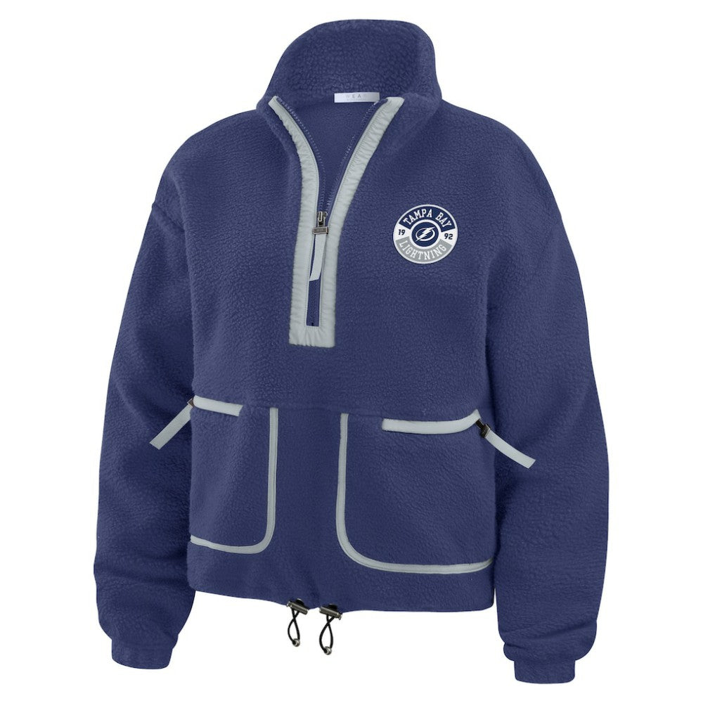 Tampa Bay Lightning WEAR by Erin Andrews Women's Polar Fleece Half-Zip Jacket Blue