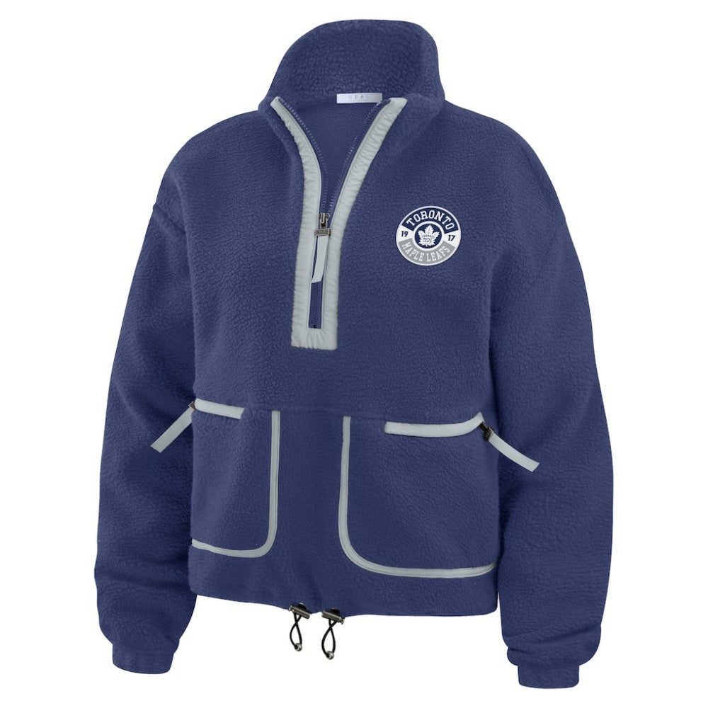 Toronto Maple Leafs WEAR by Erin Andrews Women's Polar Fleece Half-Zip Jacket Blue