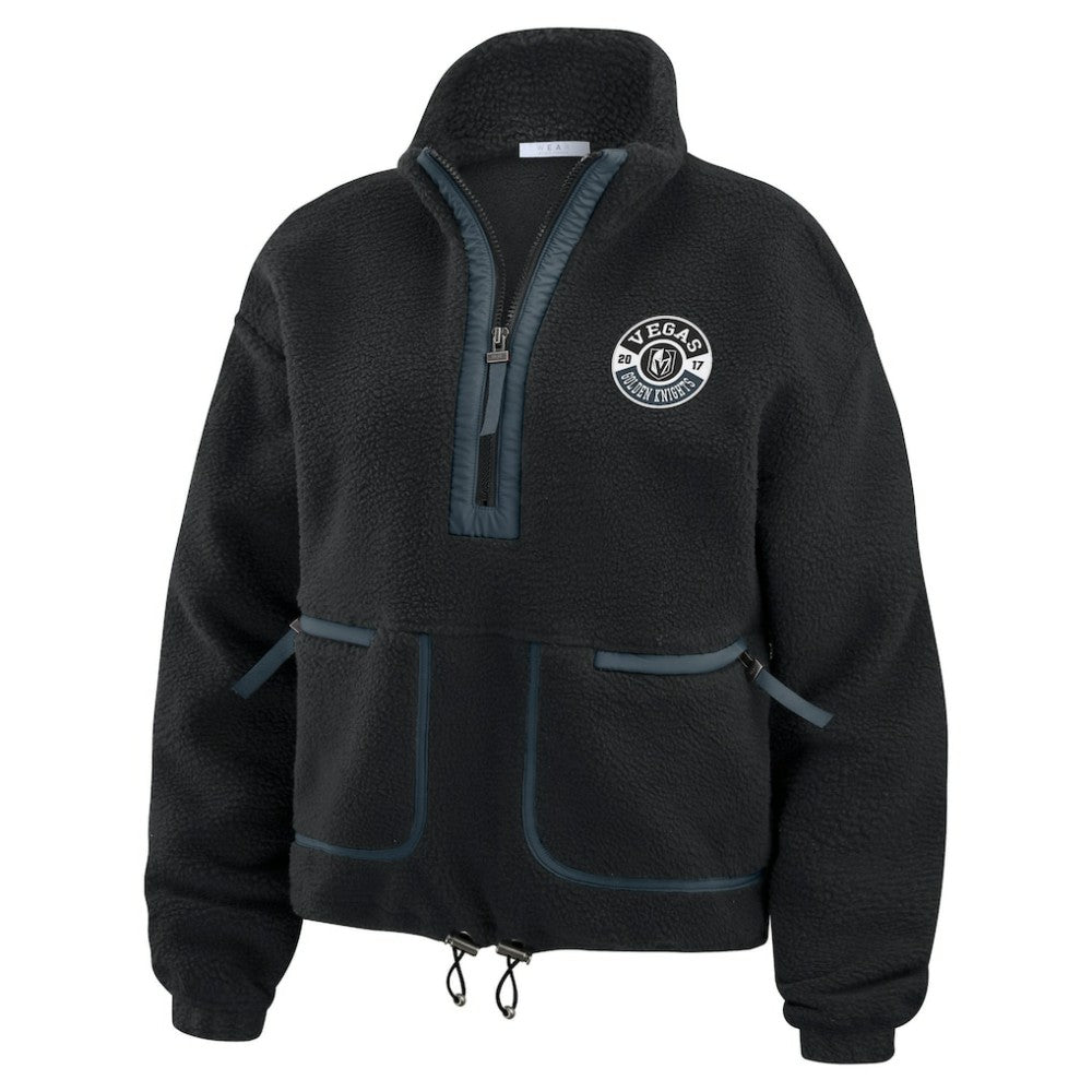 Vegas Golden Knights WEAR by Erin Andrews Women's Polar Fleece Half-Zip Jacket Black