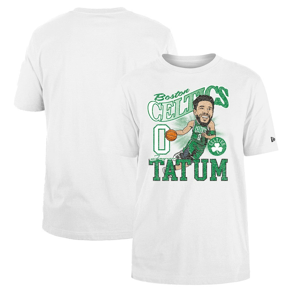 Jayson Tatum Boston Celtics Caricature Player T-Shirt - White | New Era discount