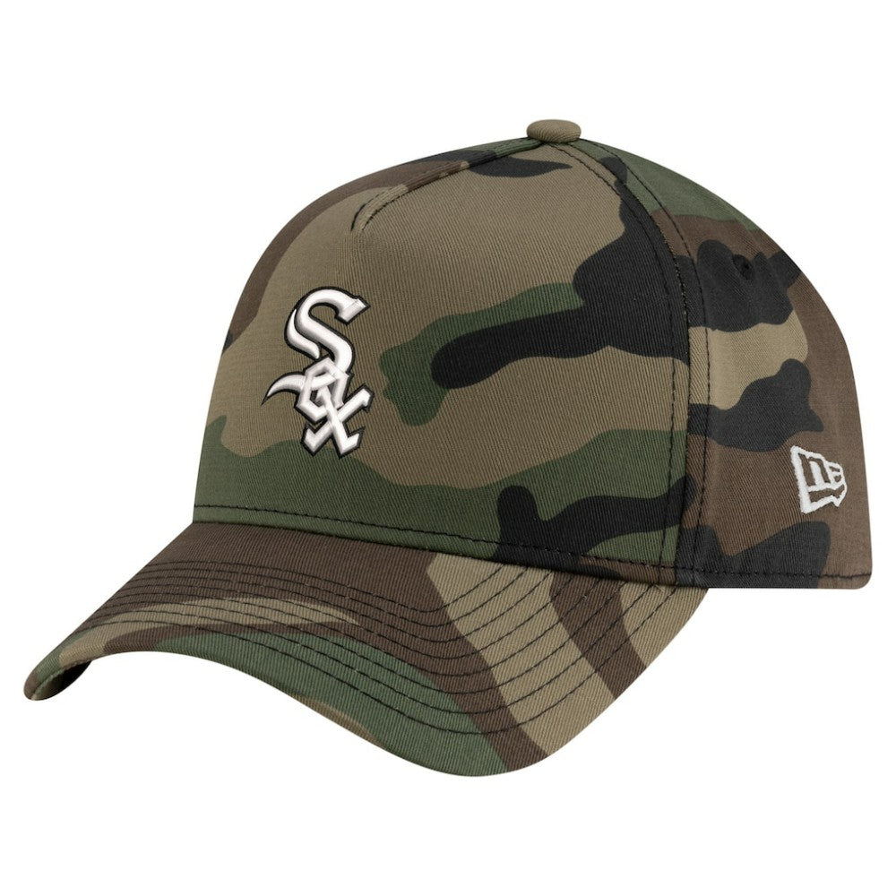 Chicago White Sox Woodland Team Pop 9FORTY A-Frame Adjustable Hat - Camo | New Era