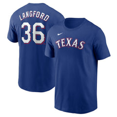 Wyatt Langford Texas Rangers Fuse Name & Number T-Shirt - Royal | Nike