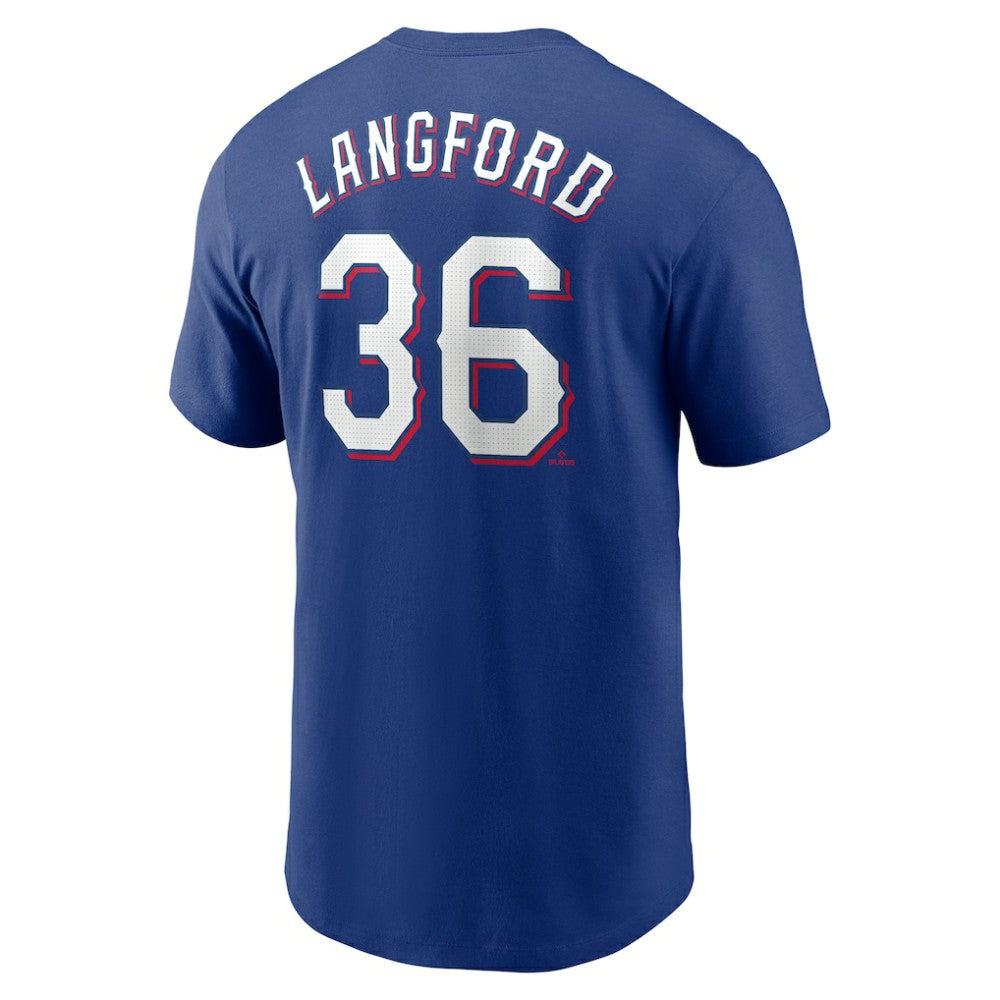 Wyatt Langford Texas Rangers Fuse Name & Number T-Shirt - Royal | Nike