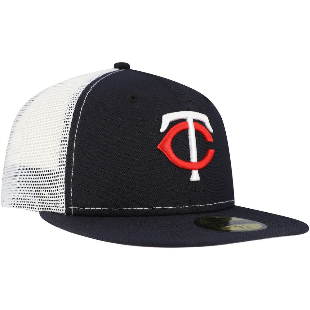 Minnesota Twins Team Color 59FIFTY Trucker Fitted Hat - Navy | New Era