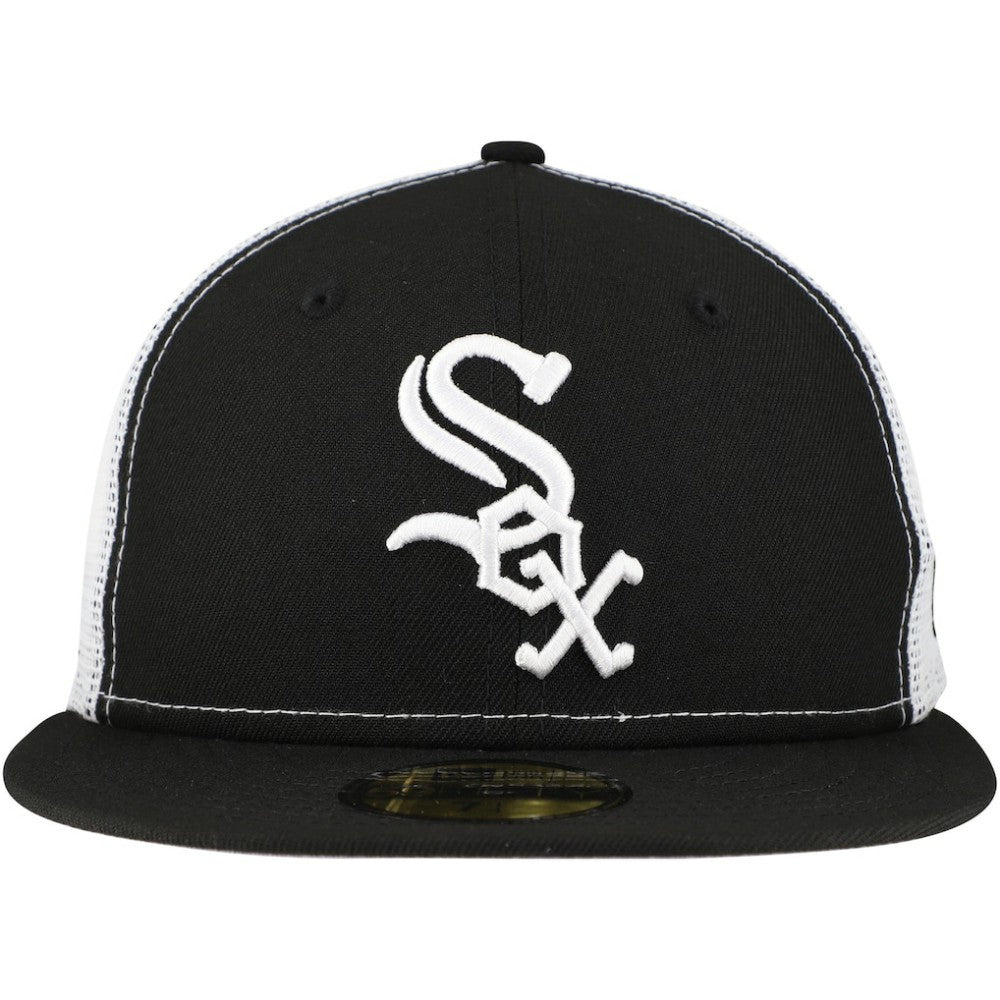 Chicago White Sox Team Color 59FIFTY Trucker Fitted Hat - Black | New Era