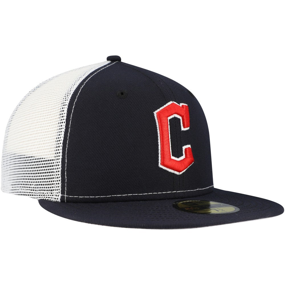 Cleveland Guardians Team Color 59FIFTY Trucker Fitted Hat - Navy | New Era