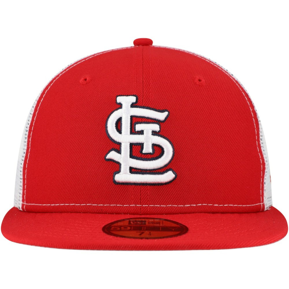 St. Louis Cardinals Team Color 59FIFTY Trucker Fitted Hat - Red | New Era