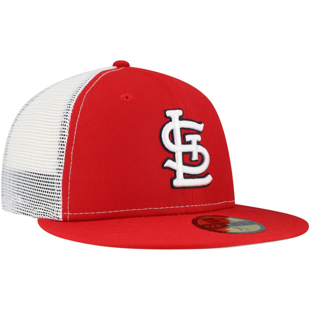 St. Louis Cardinals Team Color 59FIFTY Trucker Fitted Hat - Red | New Era