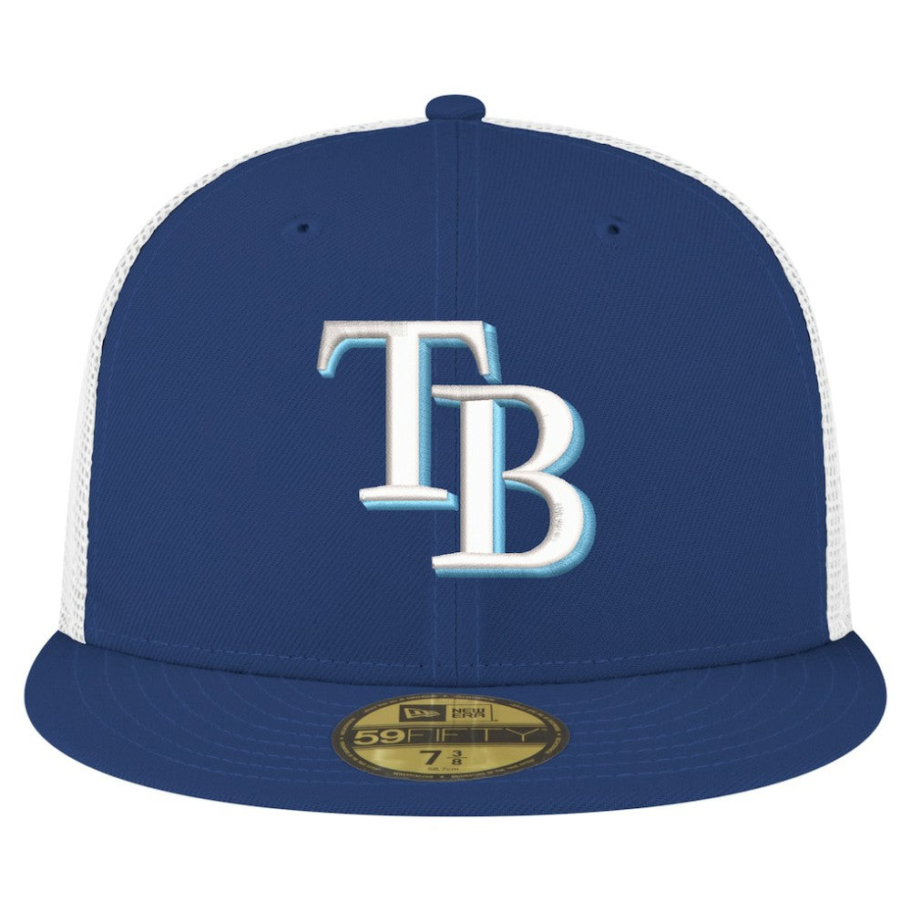 Tampa Bay Rays Team Color 59FIFTY Trucker Fitted Hat - Navy | New Era